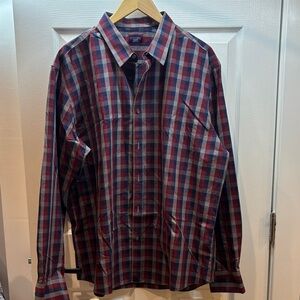 UNTUCKit Red and Blue Plaid Casual Shirt